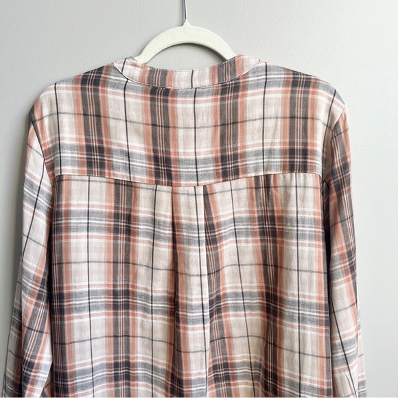 Grace‎ Karma Top Women's Medium New NWT Plaid Neutral Cotton Gauze Scandi Earthy - Picture 10 of 12